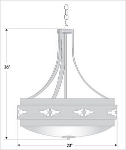 Northridge Chandelier Small - Pueblo Chandelier Pueblo Art Metal Art