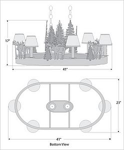 Durango Chandelier Oval - Moose