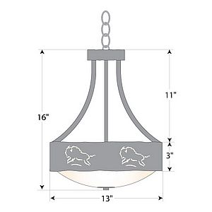 Ridgemont Foyer Chandelier Medium - Bison Chandelier Bison Metal Art