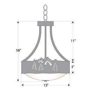 Ridgemont Foyer Chandelier Medium - Mountain-Pine Tree Cutouts Chandelier Trees Metal Art