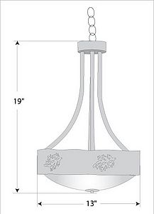Ridgemont Foyer Chandelier Medium - Cedar Bough Cutout Chandelier Trees Metal Art