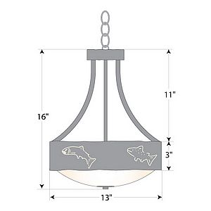 Ridgemont Foyer Chandelier Medium - Fish Cutout Chandelier Fish Metal Art