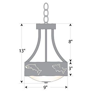 Ridgemont Foyer Chandelier Small - Fish Cutout