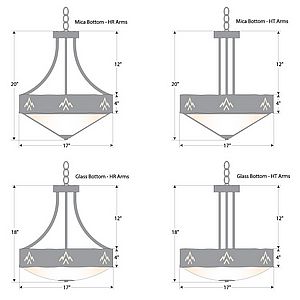 Ridgemont Foyer Chandelier Large Short - Shade Bottom - Deception Pass Chandelier Deception Pass Art Metal Art