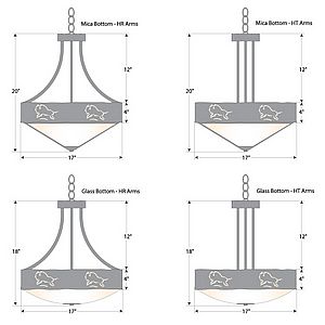 Ridgemont Foyer Chandelier Large Short - Bowl Bottom - Bison Chandelier Bison Metal Art