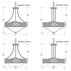 Ridgemont Foyer Chandelier Large Short - Bowl Bottom - Mountain Chandelier Mountain Metal Art