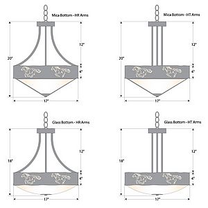 Ridgemont Foyer Chandelier Large Short - Bowl Bottom - Horse Cutout Chandelier Horse Metal Art