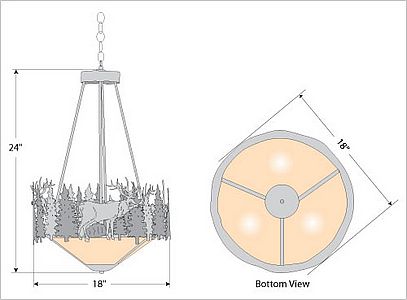 Crestline Foyer Chandelier Tall - Shade Bottom - Elk Chandelier Elk Metal Art