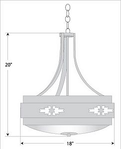Northridge Foyer Chandelier Large - Pueblo Chandelier Pueblo Art Metal Art