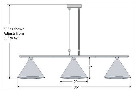 Canyon Island Billiard Light Small - Rustic Plain Kitchen Island Light Rustic Plain Metal Art