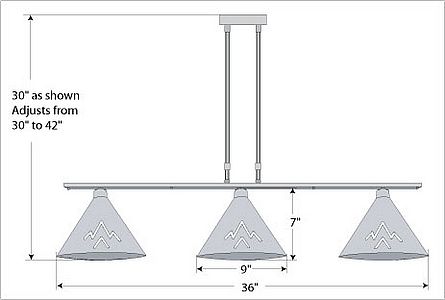 Canyon Island Billiard Light Small - Deception Pass Kitchen Island Light Deception Pass Art Metal Art