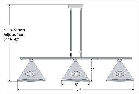 Canyon Island Billiard Light Small - Pueblo Kitchen Island Light Pueblo Art Metal Art