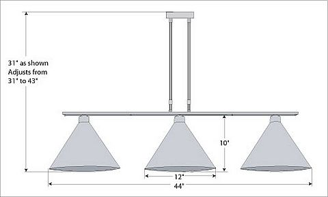 Canyon Island Billiard Light Large - Rustic Plain Kitchen Island Light Rustic Plain Metal Art