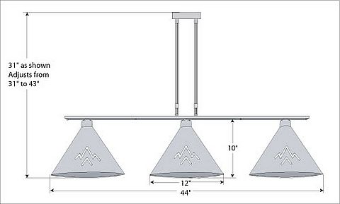 Canyon Island Billiard Light Large - Deception Pass Kitchen Island Light Deception Pass Art Metal Art