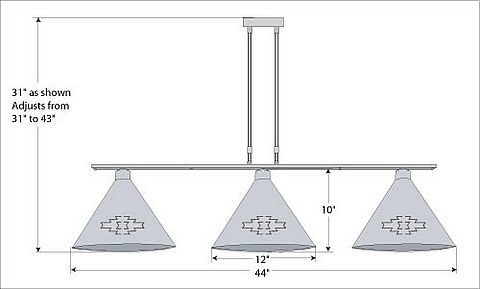 Canyon Island Billiard Light Large - Pueblo Kitchen Island Light Pueblo Art Metal Art