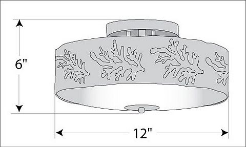 Ridgewood Close-to-Ceiling Small - Cedar Bough Cutout Ceiling Light Trees Metal Art