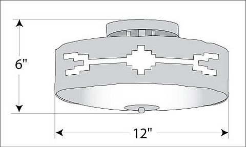 Ridgewood Close-to-Ceiling Small - Del Rio Ceiling Light Del Rio Art Metal Art