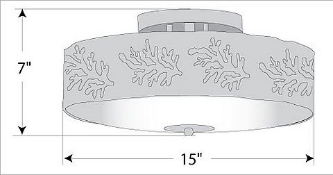 Ridgewood Close-to-Ceiling Large - Cedar Bough Cutout Ceiling Light Trees Metal Art