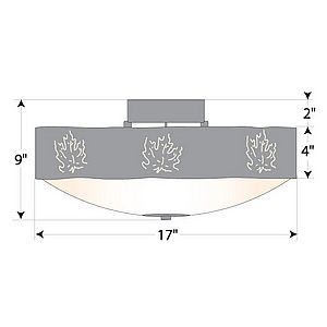 Ridgemont Close-to-Ceiling Large - Maple Cutout Ceiling Light Maple Leaf Metal Art