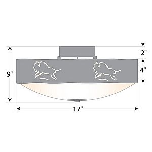 Ridgemont Close-to-Ceiling Large - Bison Ceiling Light Bison Metal Art