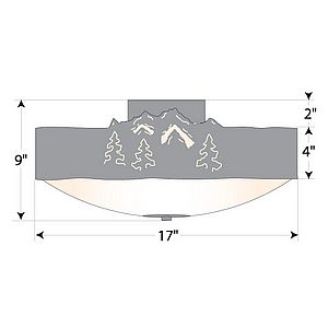 Ridgemont Close-to-Ceiling Large - Mountain-Pine Tree Cutouts Ceiling Light Trees Metal Art