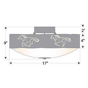 Ridgemont Close-to-Ceiling Large - Horse Cutout Ceiling Light Horse Metal Art