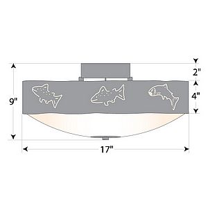 Ridgemont Close-to-Ceiling Large - Fish Cutout Ceiling Light Fish Metal Art