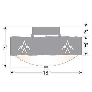 Ridgemont Close-to-Ceiling Medium - Deception Pass Ceiling Light Deception Pass Art Metal Art
