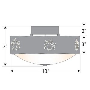 Ridgemont Close-to-Ceiling Medium - Maple Cutout Ceiling Light Maple Leaf Metal Art