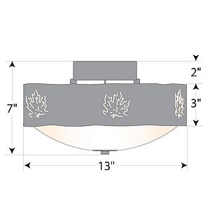 Ridgemont Close-to-Ceiling Medium - Maple Cutout Ceiling Light Maple Leaf Metal Art