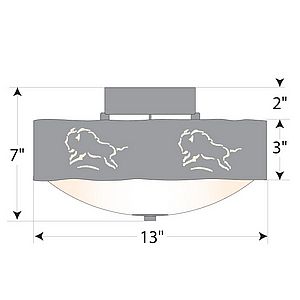 Ridgemont Close-to-Ceiling Medium - Bison Ceiling Light Bison Metal Art