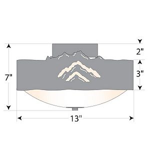 Ridgemont Close-to-Ceiling Medium - Mountain Ceiling Light Mountain Metal Art