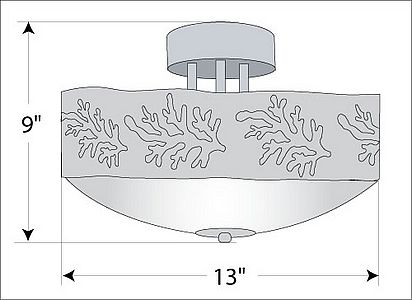 Ridgemont Close-to-Ceiling Medium - Cedar Cutout Ceiling Light Trees Metal Art