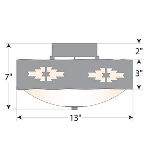 Ridgemont Close-to-Ceiling Medium - Pueblo Ceiling Light Pueblo Art Metal Art