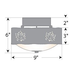 Ridgemont Close-to-Ceiling Small - Maple Cutout Ceiling Light Maple Leaf Metal Art