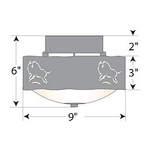 Ridgemont Close-to-Ceiling Small - Bison Ceiling Light Bison Metal Art