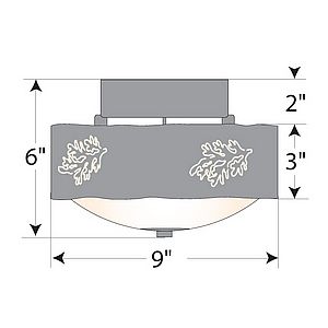 Ridgemont Close-to-Ceiling Small - Cedar Bough Cutout Ceiling Light Trees Metal Art