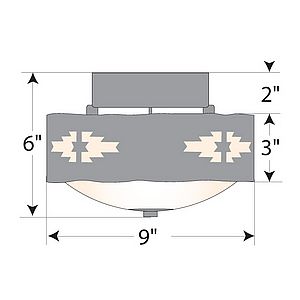 Ridgemont Close-to-Ceiling Small - Pueblo Ceiling Light Pueblo Art Metal Art