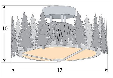 Woodcrest Semi-Flush - Bear Semi-Flush Light Bear Metal Art