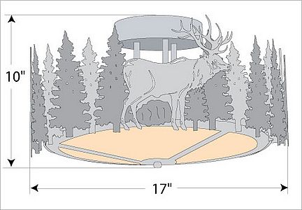 Woodcrest Semi-Flush - Elk Semi-Flush Light Elk Metal Art