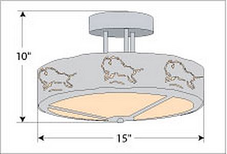 Woodcrest Semi-Flush - Bison Semi-Flush Light Bison Metal Art