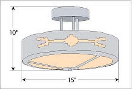 Woodcrest Semi-Flush - Del Rio Semi-Flush Light Del Rio Art Metal Art