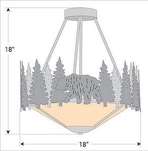 Crestline Semi Flush Tall - Bowl Bottom - Bear