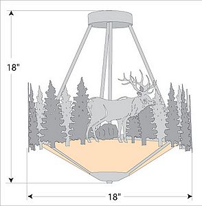 Crestline Semi Flush Tall - Bowl Bottom - Elk