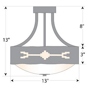 Ridgemont Semi-Flush Medium - Del Rio Semi-Flush Light Del Rio Art Metal Art