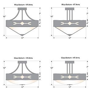 Ridgemont Semi Flush Large Short - Bowl Bottom - Del Rio Semi-Flush Light Del Rio Art Metal Art