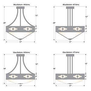 Ridgemont Semi-Flush Large Tall - Shade Bottom - Pueblo