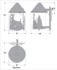 Vista Sconce Small - Deer Outdoor Wall Light Deer Metal Art