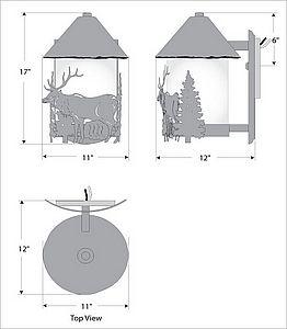 Vista Sconce Medium - Elk Outdoor Wall Light Elk Metal Art