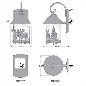 Vista Lantern Sconce - Elk Outdoor Wall Light Elk Metal Art